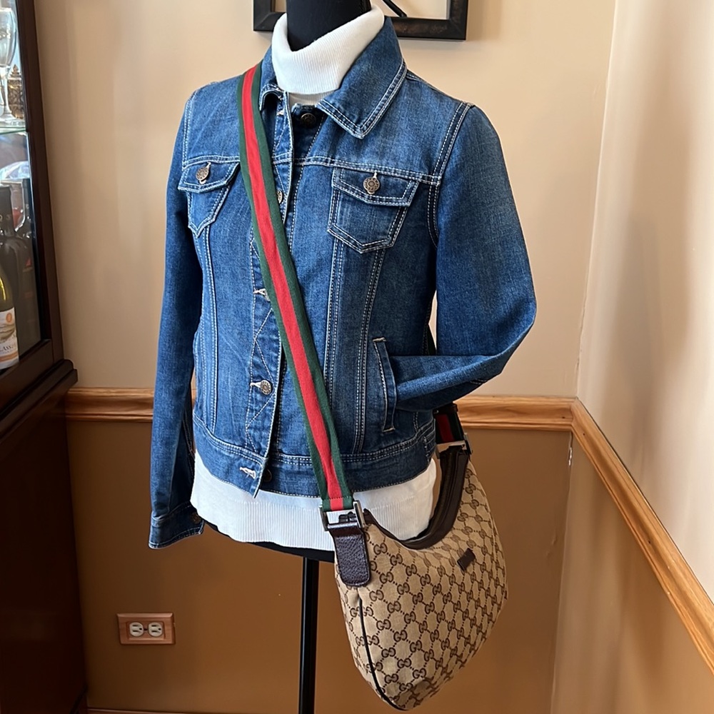 Gucci Beige and Green Crossbody Bag